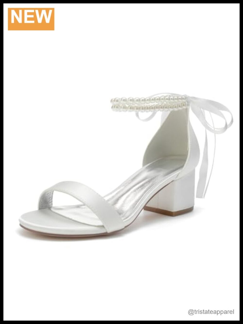 Satin Pearl Wedding Shoes Low Block Heels Bridal Comfort
